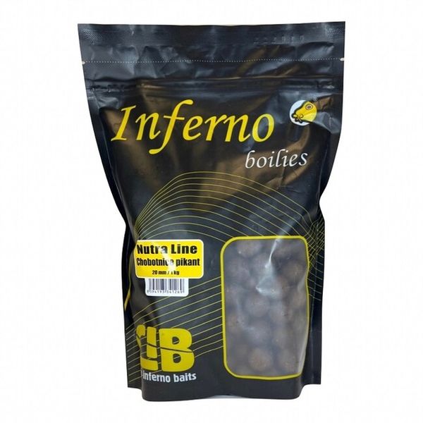 Carp Inferno Boilies Nutra Line 20 mm 1 kg Chobotnica pikant tmavo hnedá