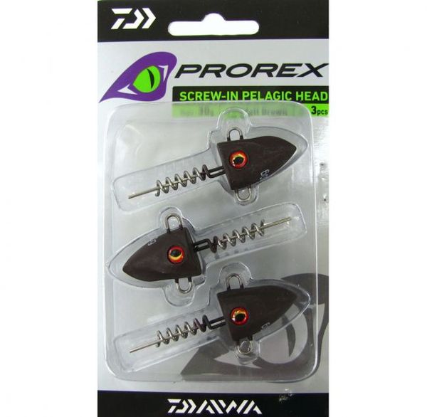 Daiwa Prorex Jigová hlava Pelagic Šróbovacia - 20g matt brown 3ks