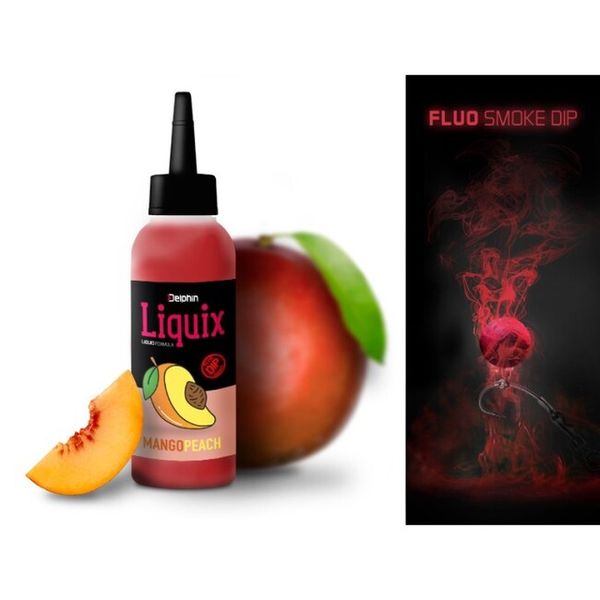 Delphin Fluo dip D SNAX LiquiX 100ml Mango-Broskyňa