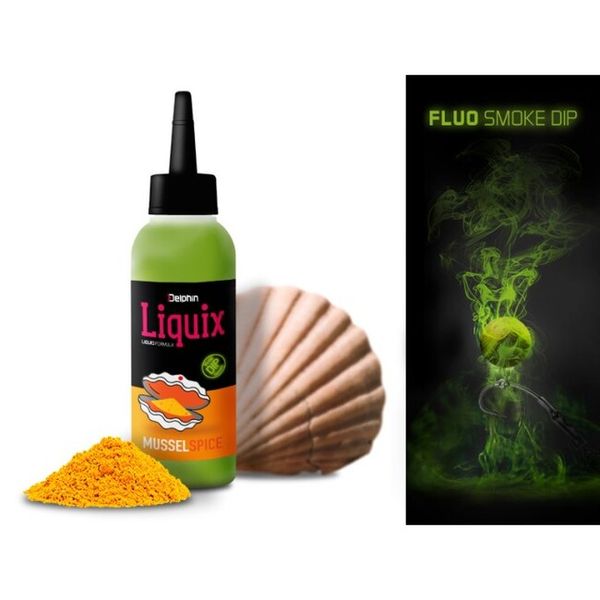 Delphin Fluo dip D SNAX LiquiX 100ml Mušľa-Korenie