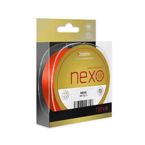 Delphin NEXO 8 / fluo oranžová 130m 0,18mm 25,6lbs