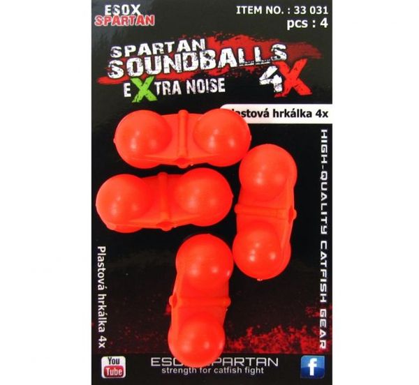 Esox Spartan  Plastic RED Soundballs 4ks