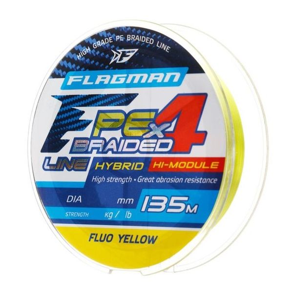 Flagman Šnúra PE Hybrid F4 Fluo Žltá 135m/0,16mm