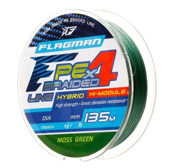 Flagman Šnúra PE Hybrid F4 Moss Green 135m/0,16mm