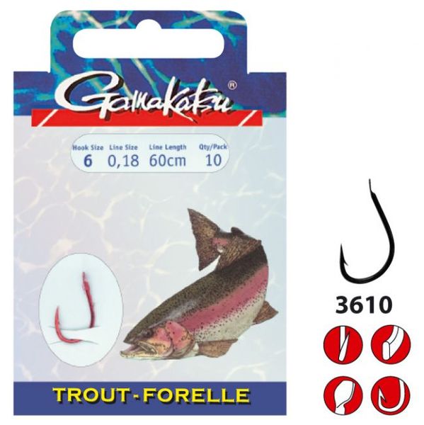 Gamakatsu BKD-3610N Trout veľ.10/0,18mm/75cm/10ks