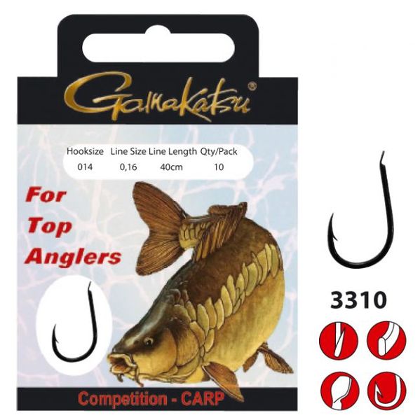 Gamakatsu BKS-3310B Comp.Carp veľ.10/0,18mm/40cm/10ks