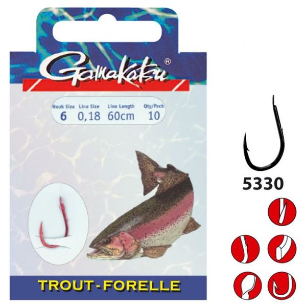 Gamakatsu BKS-5330R Trout veľ.10/0,16mm/60cm/10ks