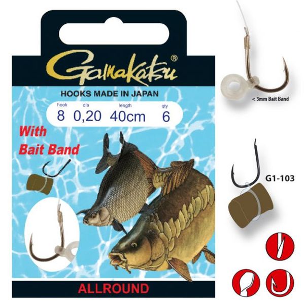 Gamakatsu BKS-G1-103 Bait Band veľ.12/0,16mm/40cm/6ks