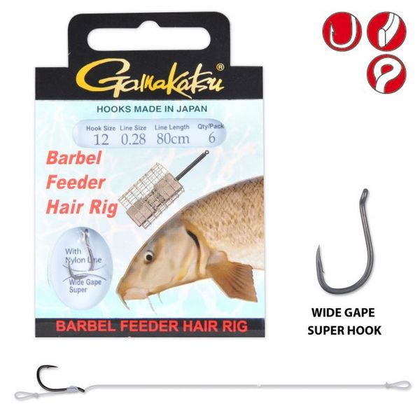 Gamakatsu BKS-WG Barbel Feeder veľ.10/0,28mm/80cm/6ks