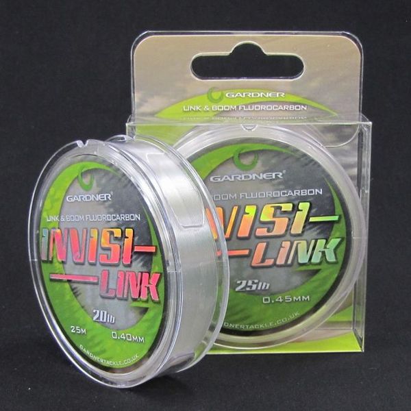 Gardner Fluorocarbonový Vlasec Invisi Link Číra 0,40mm/20lb/25m