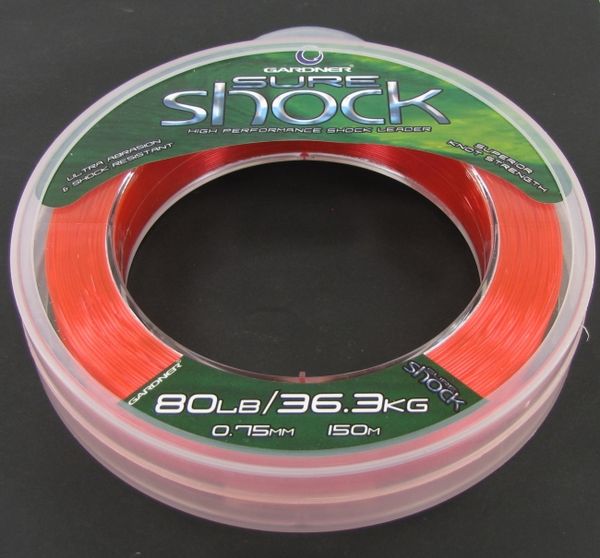 Gardner Shock Sure 80Lb červená 0,75mm/36,3kg/150m