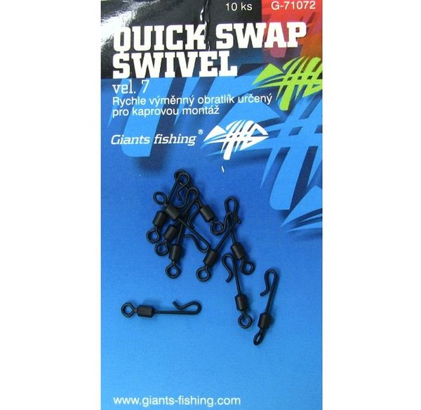 Giants Fishing Obratlík Quick Swap Swivel veľ.UK7(12,EU)/10ks