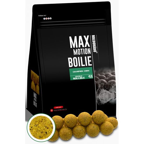 Haldorádó MAX MOTION Boilie Premium Soluble 24 mm 800 g Kukurica Champion