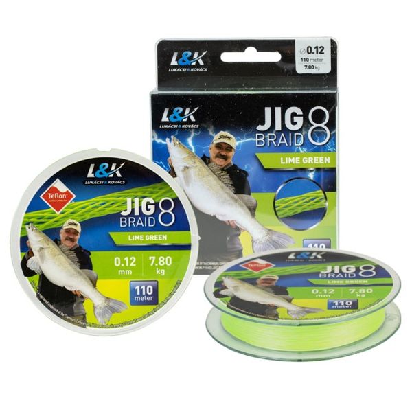 L&K Šnúra Jig Braid 0,15mm 110m - citronovo zelená