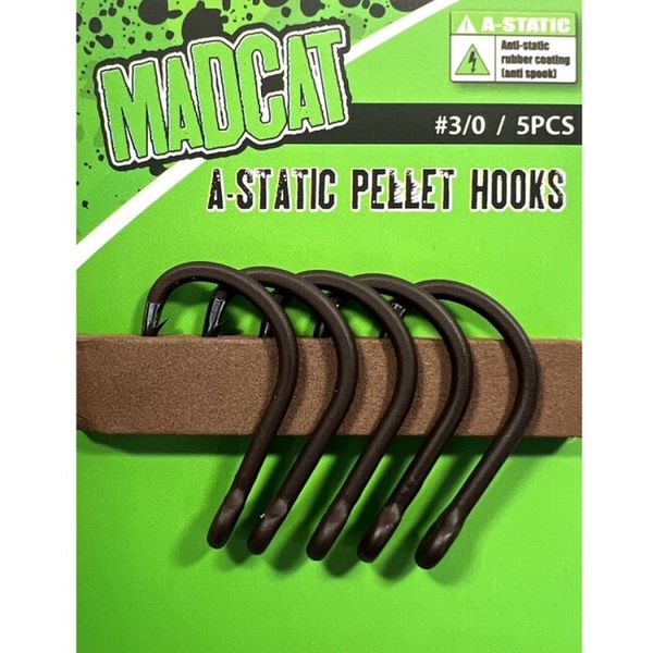 Madcat Pellet Hook A-static veľ.3/0 5ks Brown