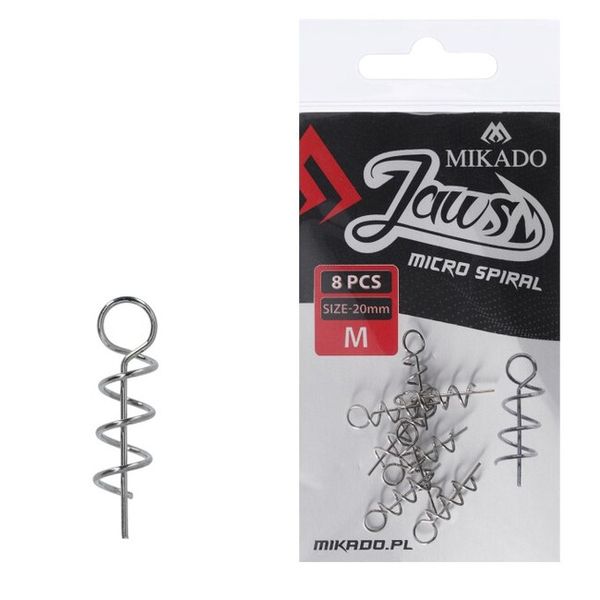 Mikado Vrut na gumové nástrahy Jaws mikro spiral veľ. S 15 mm 8 ks