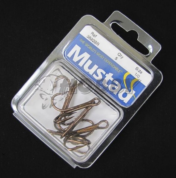 Mustad Trojháčiky bronzové 3592BR veľ.2/0, 5ks