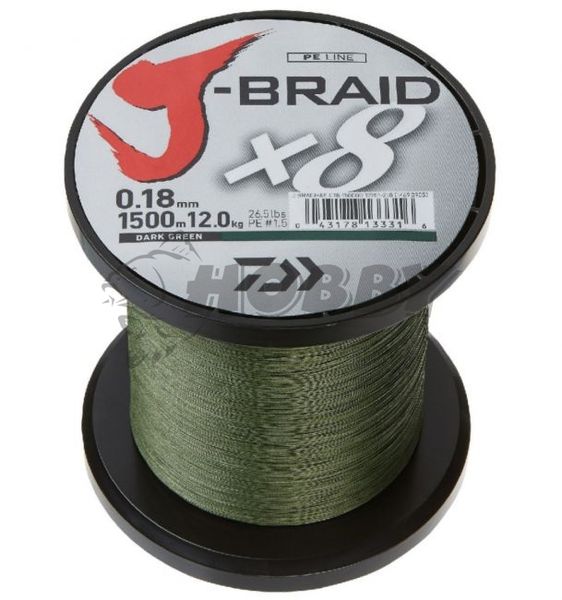 Šnúra Daiwa J-Braid X8 0,06mm/4,0kg/1m green