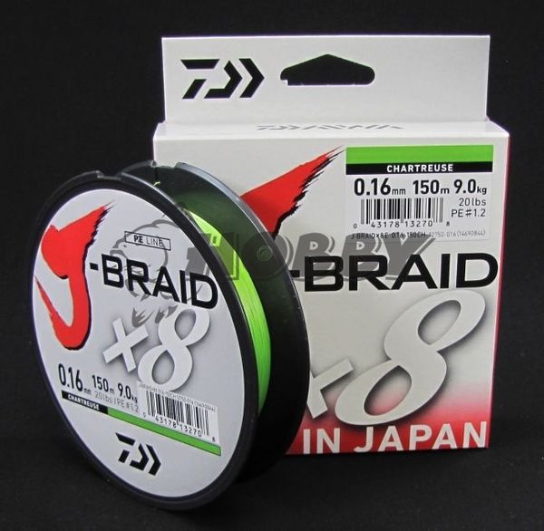 Šnúra Daiwa J-Braid X8 0,06mm/4kg/150m chartreuse