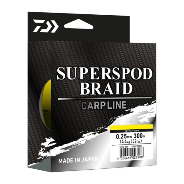 Šnúra Daiwa Superspod Braid 0,25 mm 14,40 kg 300 m Yellow