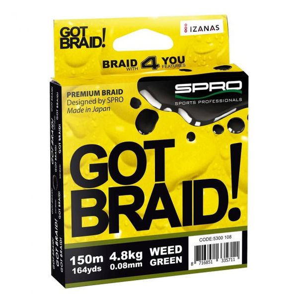 Šnúra Spro Got Braid 0,10mm/6,1kg/150m Weed Green