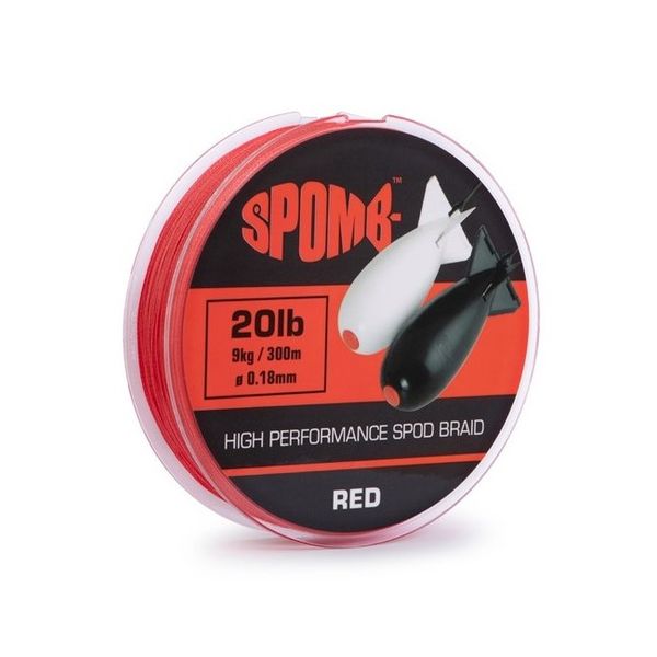 Spomb Splietaná Šnůra Braid Red 0,18 mm 9 kg 300 m -