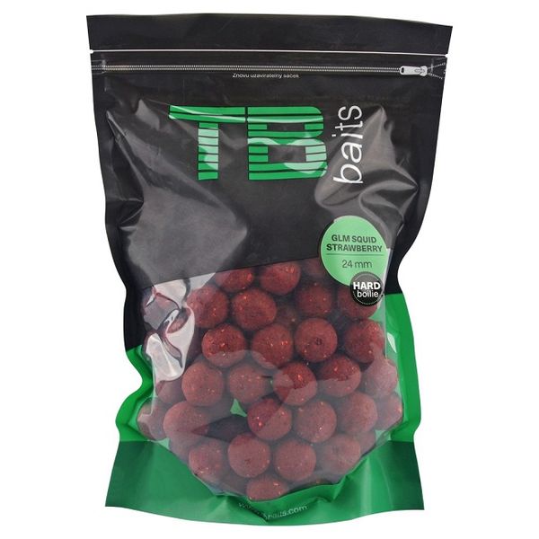 TB Baits Hard Boilie 24 mm 1 kg GLM Squid Strawberry